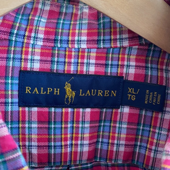 Ralph Lauren Men’s Fuschia Plaid Button Down - Size XL - Picture 3 of 3